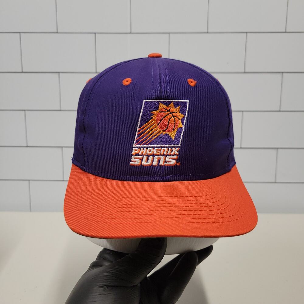 Vintage Phoenix Suns Competitor Snapback Hat NBA Purple Orange 90s Spellout